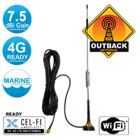 Magnetic Omni Antenna Vehicle Wideband Outdoor Cellular. The "WHIP SNAKE", Cel-Fi Ready, 3G, 4G/LTE  &amp; WiFi 698-2700MHz
