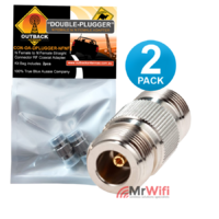 N Type Female to N Type Female RF Coaxial Straight Connector Adapter (2 Pack)